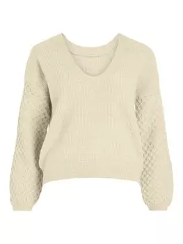 Базовый свитер VILA Sweater VANNA, светло-бежевый