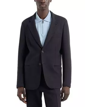 Базовый текстурированный блейзер для путешествий Emporio Armani, синий