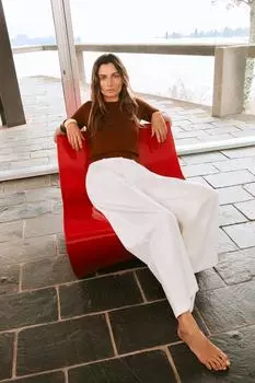 Базовый топ из однотонного трикотажа с коротким рукавом ZARA, цвет Light brown