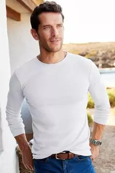 Базовый топ с длинными рукавами Cotton Traders, белый