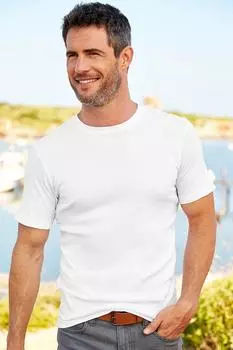 Базовый топ с короткими рукавами Cotton Traders, белый