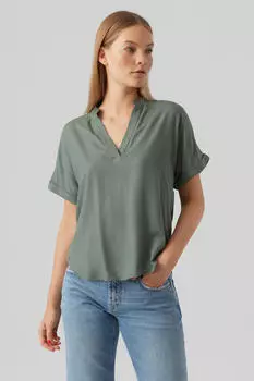 Базовый топ с короткими рукавами Vero Moda, зеленый