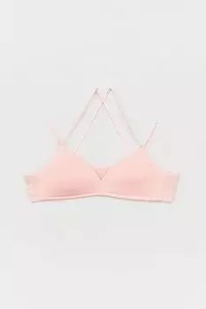 Базовый тренировочный бюстгальтер с веревочными бретелями для молодых девушек Fullamoda, пудрово-розовый