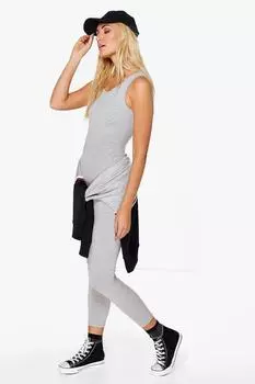 Базовый трикотажный комбинезон Boohoo, серый