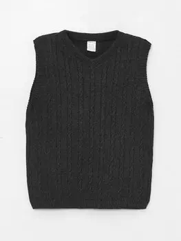 Базовый трикотажный свитер для маленьких мальчиков с V-образным вырезом LCW baby