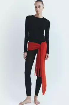 Базовый трикотажный свитер ZARA, черный