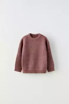 Базовый трикотажный свитер ZARA, слива