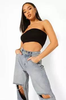Базовый трикотажный топ Boohoo, черный