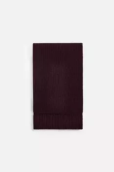 Базовый вязанный шарф ZARA, бордовый