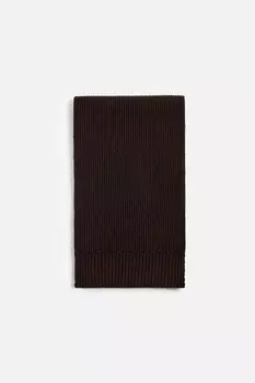 Базовый вязанный шарф ZARA, коричневый/серо-коричневый