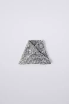 Базовый вязаный шарф ZARA, серый