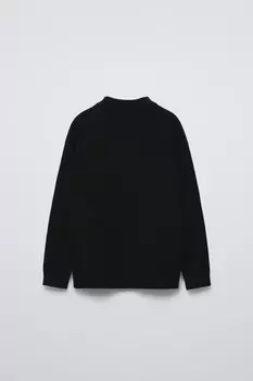 Базовый вязаный свитер ZARA, черный