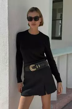 Базовый вязаный свитер ZARA, черный