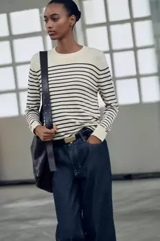 Базовый вязаный свитер ZARA, цвет stripes