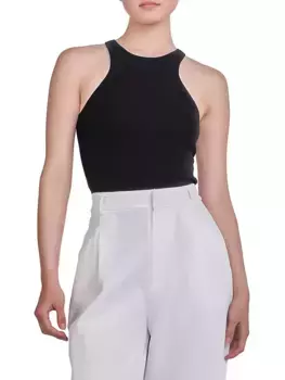 Базовый вязаный топ без рукавов Endless Rose, черный