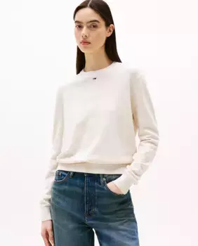 Базовый женский джемпер с круглым вырезом Tommy Jeans, естественный