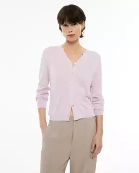 Базовый женский кардиган с застежкой на пуговицы System Action, розовый