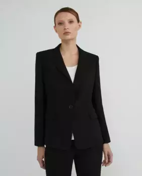 Базовый женский пиджак с воротником с лацканами Woman El Corte Ingls, черный