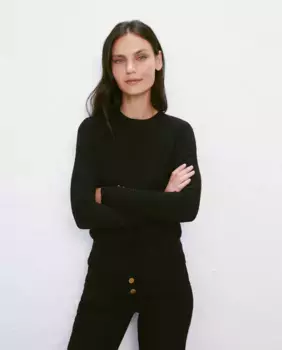 Базовый женский свитер с круглым вырезом Easy Wear, черный