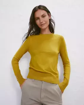 Базовый женский свитер с круглым вырезом Easy Wear, цвет 371 Aceite