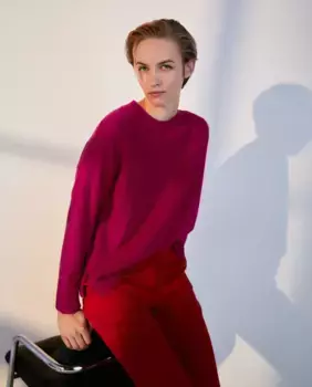 Базовый женский свитер с круглым вырезом Woman El Corte Ingls, цвет Buganvilla