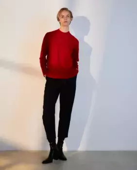 Базовый женский свитер с воротником Перкинс Woman El Corte Ingls, цвет 600 Rojo