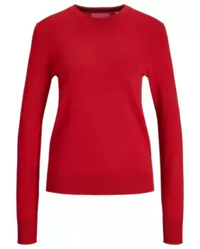 Базовый женский свитер тонкой вязки Jack & Jones, красный