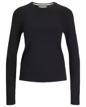 Базовый женский свитер тонкой вязки Jack & Jones, черный
