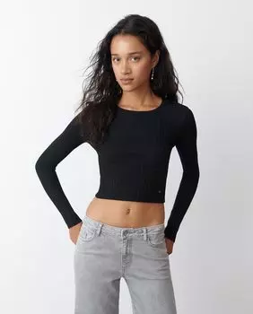 Базовый женский свитер в рубчик Brownie, черный