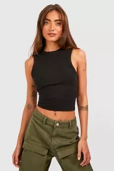 Базовый жилет из хлопка Boohoo, черный