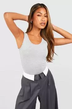 Базовый жилет из хлопкового вырезка Boohoo, серый