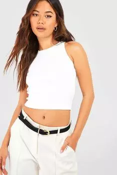 Базовый жилет rib racer Boohoo, белый