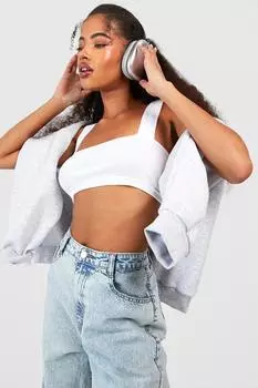 Базовый жилет с квадратным вырезом в ребку Boohoo, белый