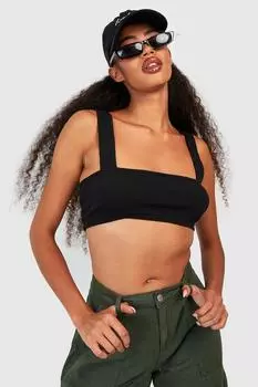 Базовый жилет с квадратным вырезом в ребку Boohoo, черный