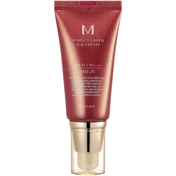 Bb-крем с фильтром spf42/pa+++ для лица 21 светло-бежевый Missha M Perfect Cover, 50 мл