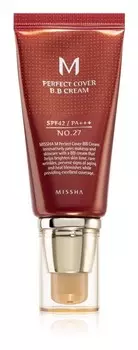 BB-крем с высокой степенью защиты от ультрафиолета Missha M Perfect Cover, оттенок No. 27 Honey Beige SPF42/PA+++ 50 мл