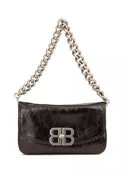 Bb мягкая маленькая черная женская кожаная сумка через плечо Balenciaga