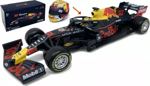 BBurago, болид F1 Red Bull Макс Ферстаппен ШЛЕМ BBurago 1:43