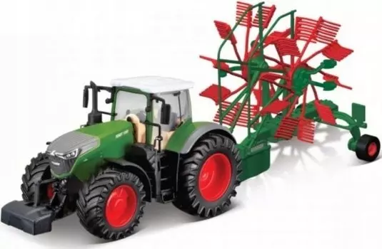 BBurago, трактор FENDT 1050 Vario, металлические грабли BBURAGO