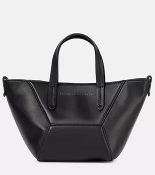 BC Duo Mini кожаная сумка-тоут Brunello Cucinelli, черный