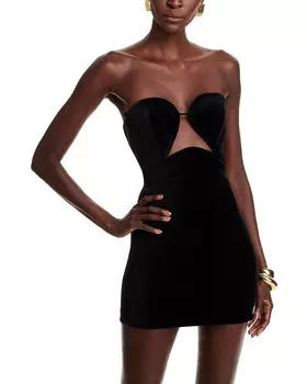 BCBGMAXAZRIA Бархатное мини-платье, черный