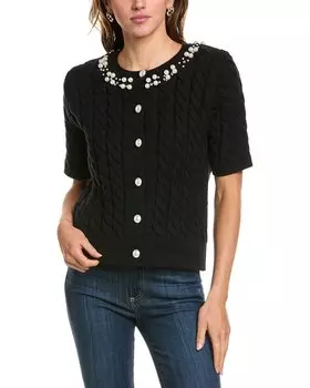 BCBGMAXAZRIA Кардиган с косами, черный