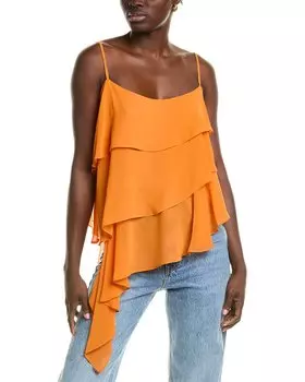 BCBGMAXAZRIA Многоуровневая блузка без рукавов, оранжевый