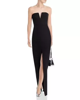 BCBGMAXAZRIA Платье из крепа без бретелек, черный