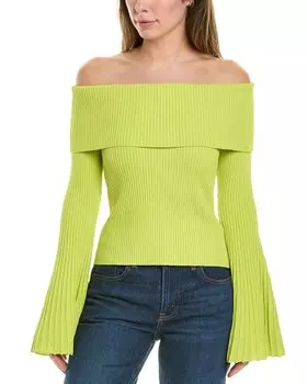 BCBGMAXAZRIA Свитер с открытыми плечами, цвет lime punch