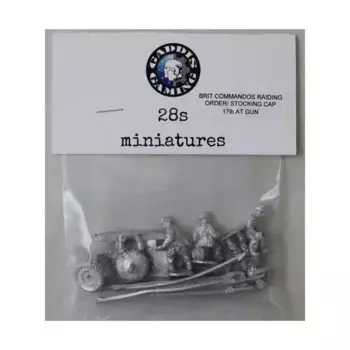 BCM Raiding Order с чулком — 17 фунтов AT Gun & Crew, WWII Miniatures - British - Commandos - Artillery (28mm)