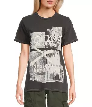 BDG Urban Outfitters Subcultural Oversize-футболка с рисунком бойфренда, черный