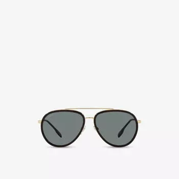 BE3125 Солнцезащитные очки Oliver в металлической оправе-пилоте Burberry, желтый