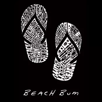 BEACH BUM — мужская футболка премиум-класса с рисунком Word Art LA Pop Art, черный