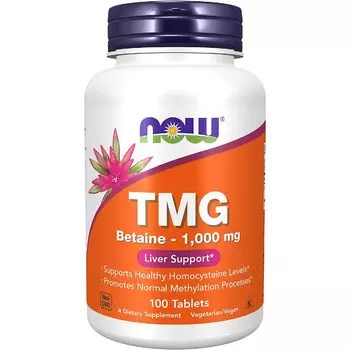 Беатин NOW Food TMG, 1000 мг, 100 капсул